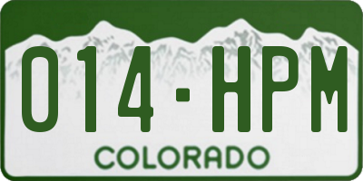 CO license plate 014HPM