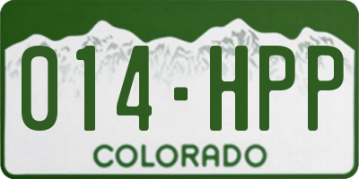 CO license plate 014HPP