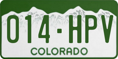 CO license plate 014HPV