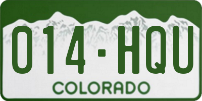 CO license plate 014HQU