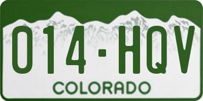 CO license plate 014HQV