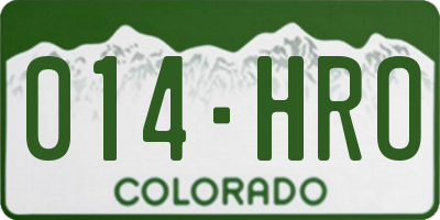 CO license plate 014HRO