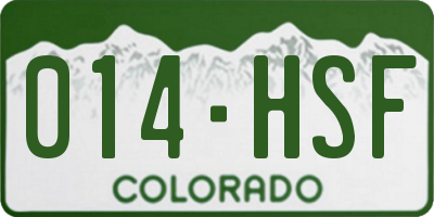CO license plate 014HSF