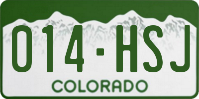 CO license plate 014HSJ