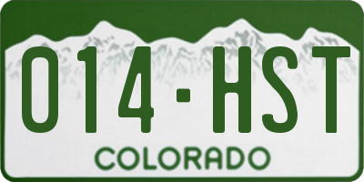 CO license plate 014HST
