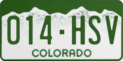 CO license plate 014HSV
