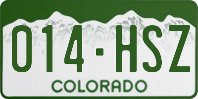 CO license plate 014HSZ
