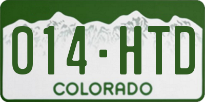CO license plate 014HTD
