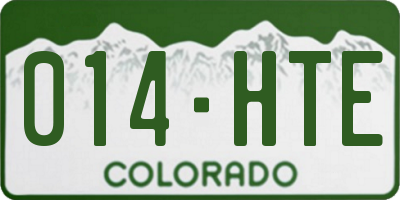 CO license plate 014HTE