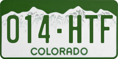 CO license plate 014HTF