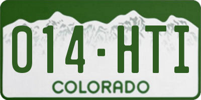 CO license plate 014HTI