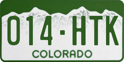 CO license plate 014HTK
