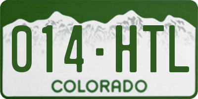 CO license plate 014HTL