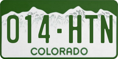 CO license plate 014HTN