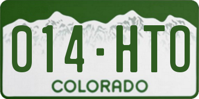 CO license plate 014HTO