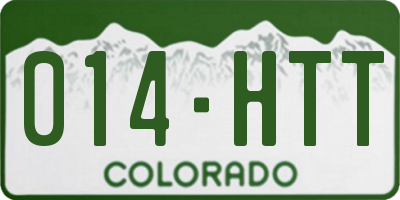 CO license plate 014HTT