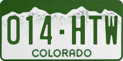 CO license plate 014HTW