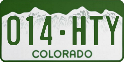 CO license plate 014HTY