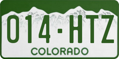 CO license plate 014HTZ