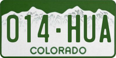 CO license plate 014HUA
