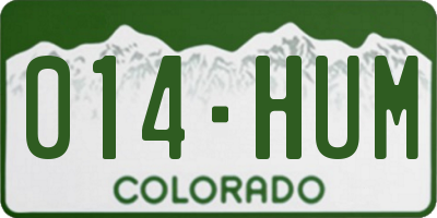 CO license plate 014HUM