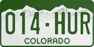 CO license plate 014HUR