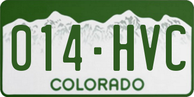 CO license plate 014HVC
