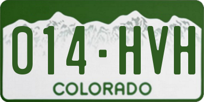 CO license plate 014HVH