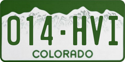 CO license plate 014HVI