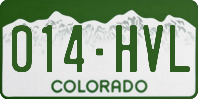 CO license plate 014HVL