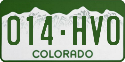 CO license plate 014HVO