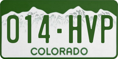 CO license plate 014HVP