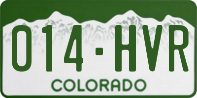 CO license plate 014HVR