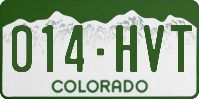 CO license plate 014HVT