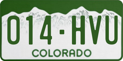 CO license plate 014HVU