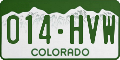 CO license plate 014HVW