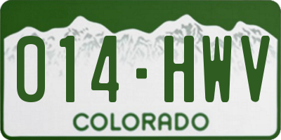 CO license plate 014HWV