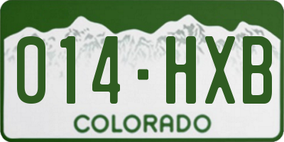 CO license plate 014HXB