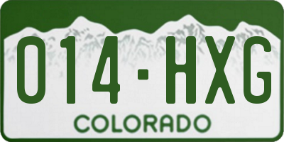CO license plate 014HXG