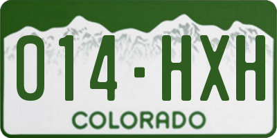 CO license plate 014HXH