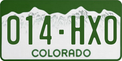 CO license plate 014HXO