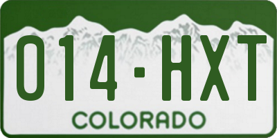 CO license plate 014HXT