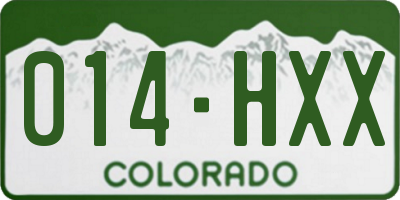 CO license plate 014HXX