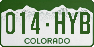 CO license plate 014HYB