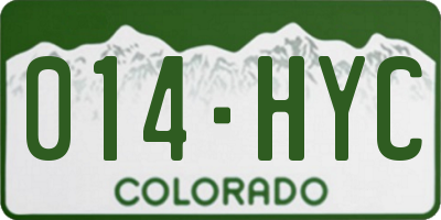 CO license plate 014HYC