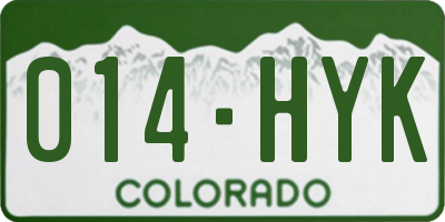 CO license plate 014HYK