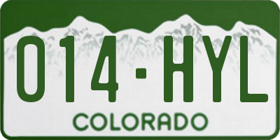 CO license plate 014HYL