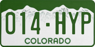 CO license plate 014HYP
