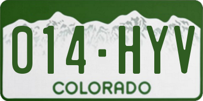 CO license plate 014HYV