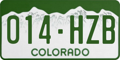 CO license plate 014HZB